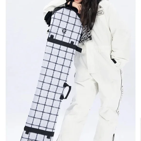 new! waterproof snowboard carrying coverlet B&W Lattice or Fire Plaid neoprene - Picture 15 of 16
